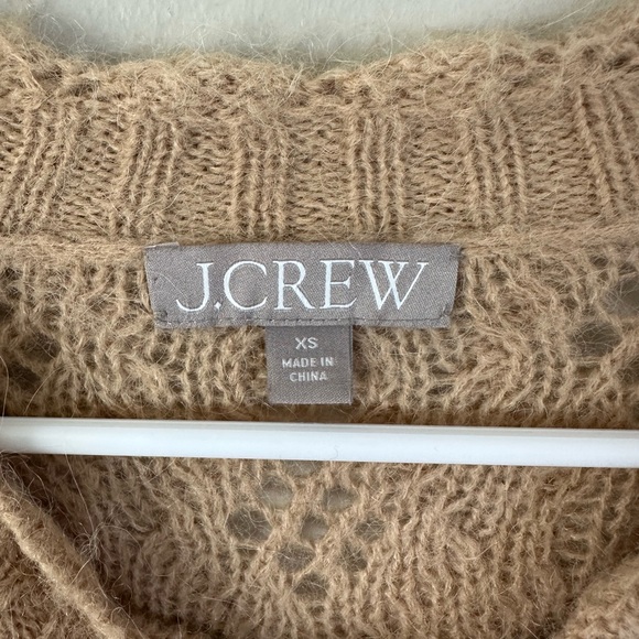 J. Crew Pointelle Alpaca Blend‎ Sweater Tan  XS - Picture 3 of 5